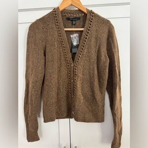 White House Black Market soft Brown Cardigan Sweater size Small NWT